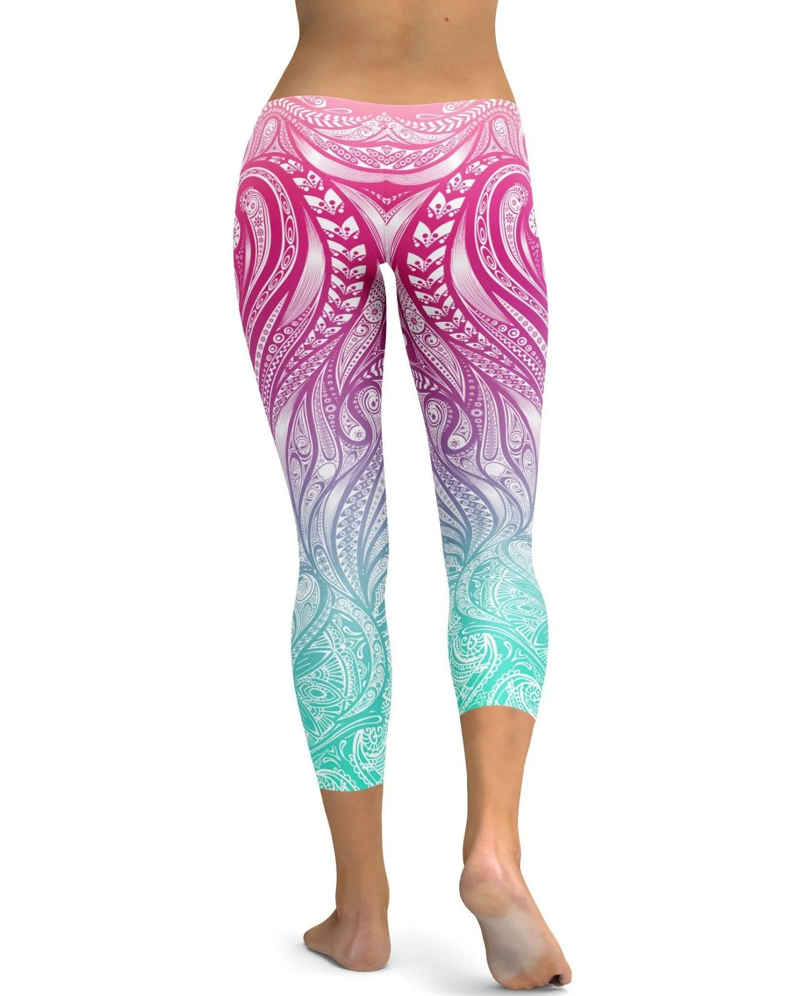 Bright Ornament Pattern Capris