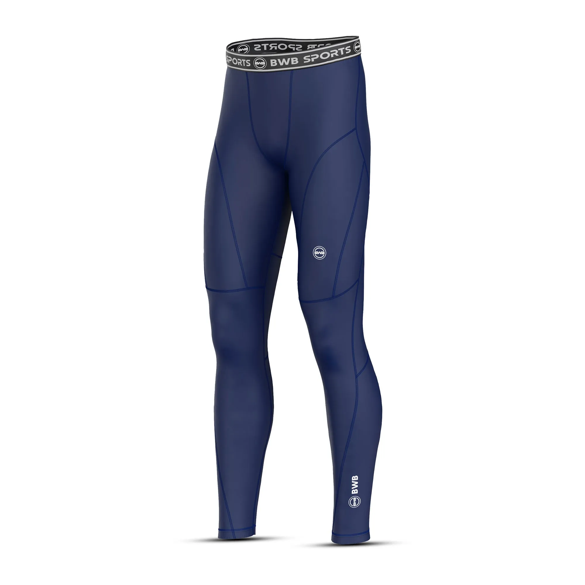 BWB Men's Navy Blue Baselayer Compression Leggings