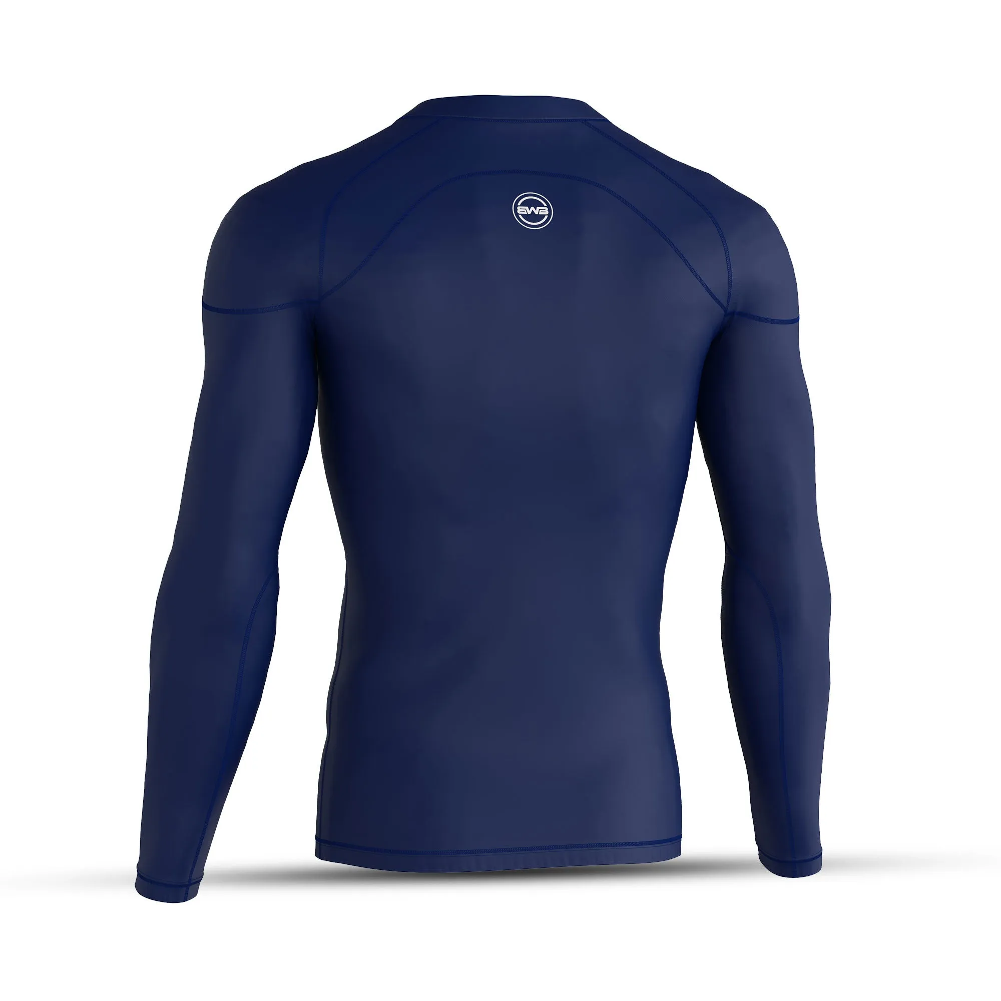 BWB Men's Navy Blue Long Sleeve Baselayer Compression Shirt