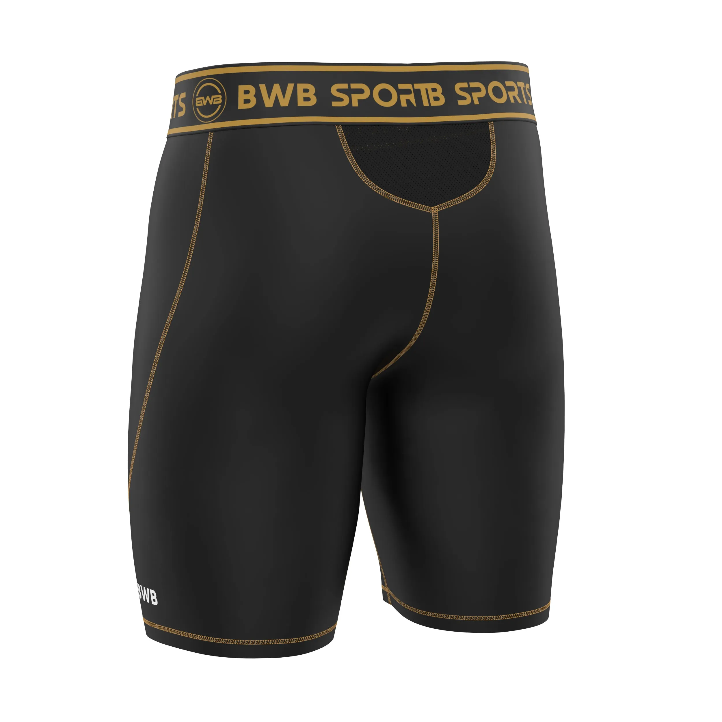 BWB Men's Orange Compression Shorts