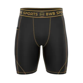 BWB Men's Orange Compression Shorts