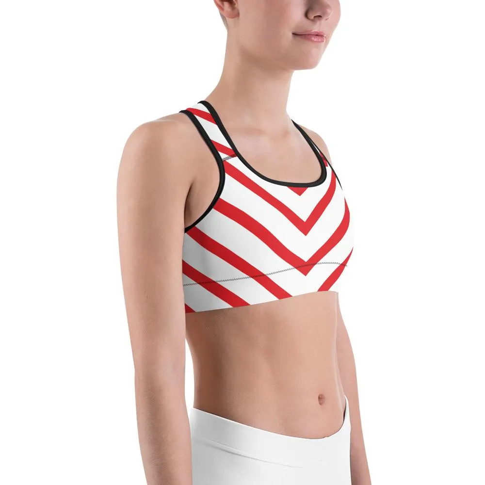 Candy Cane Sports Bra