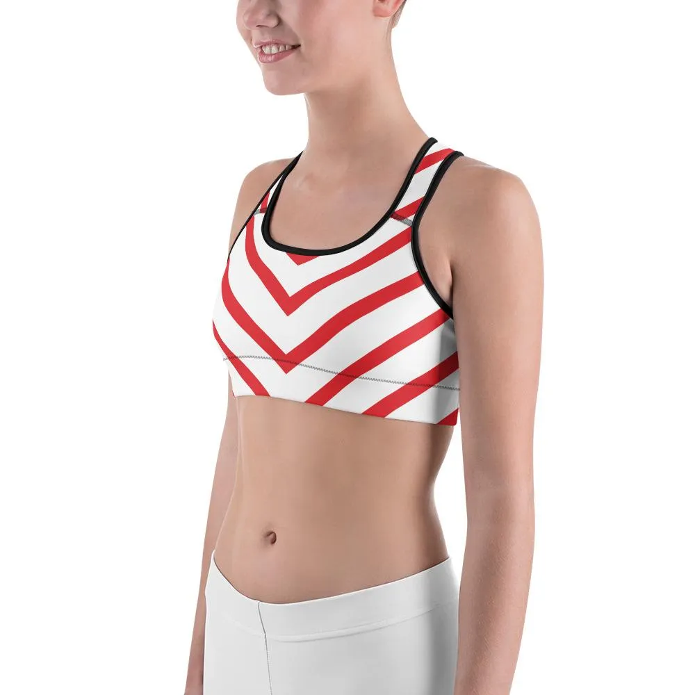 Candy Cane Sports Bra