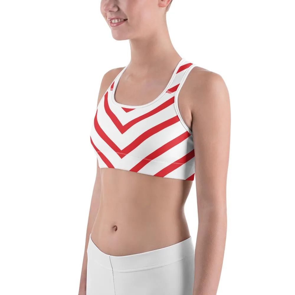 Candy Cane Sports Bra