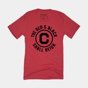 Cincy Red and Black Shall Reign Vintage Basketball Tee