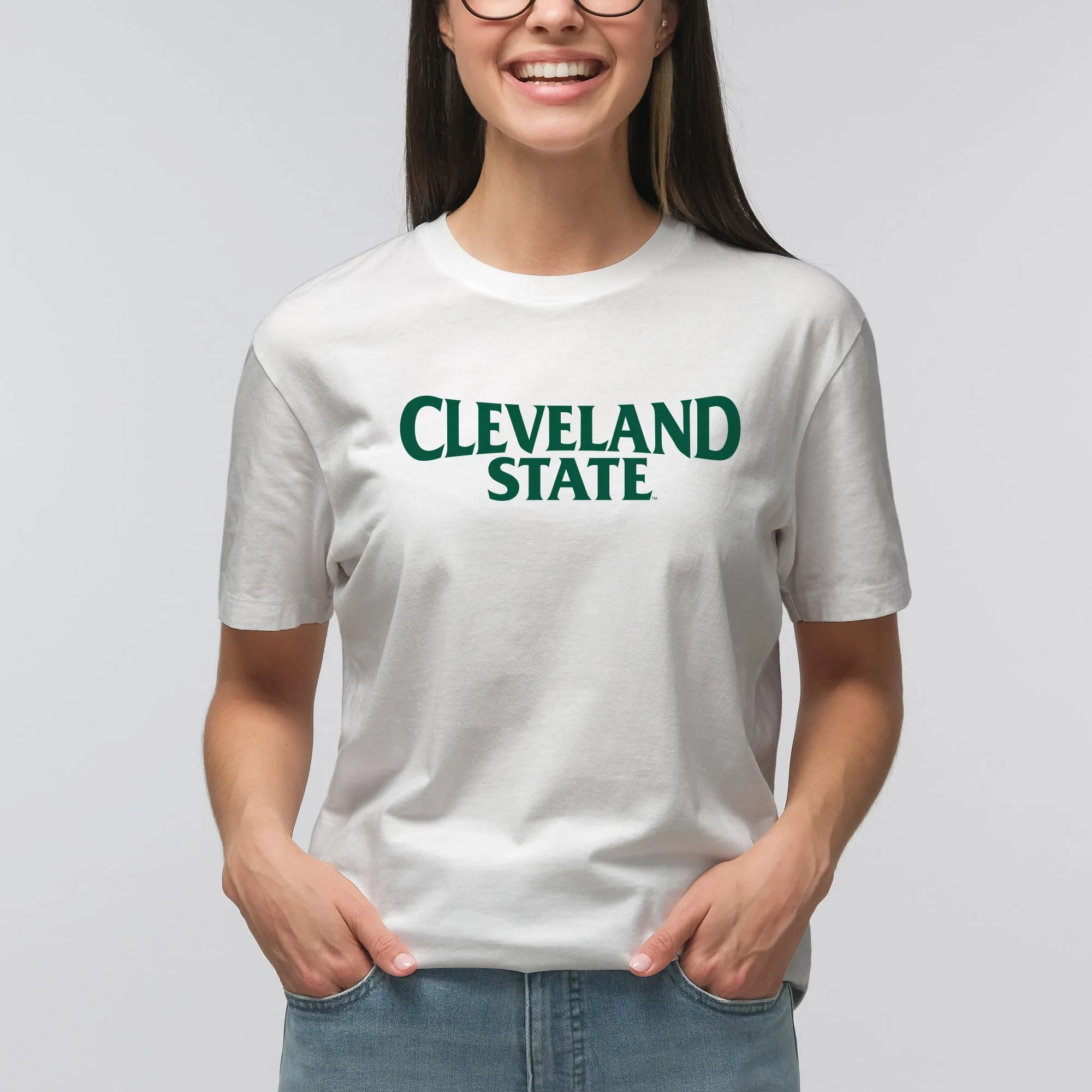 Cleveland State Vikings Basic Block T Shirt - White