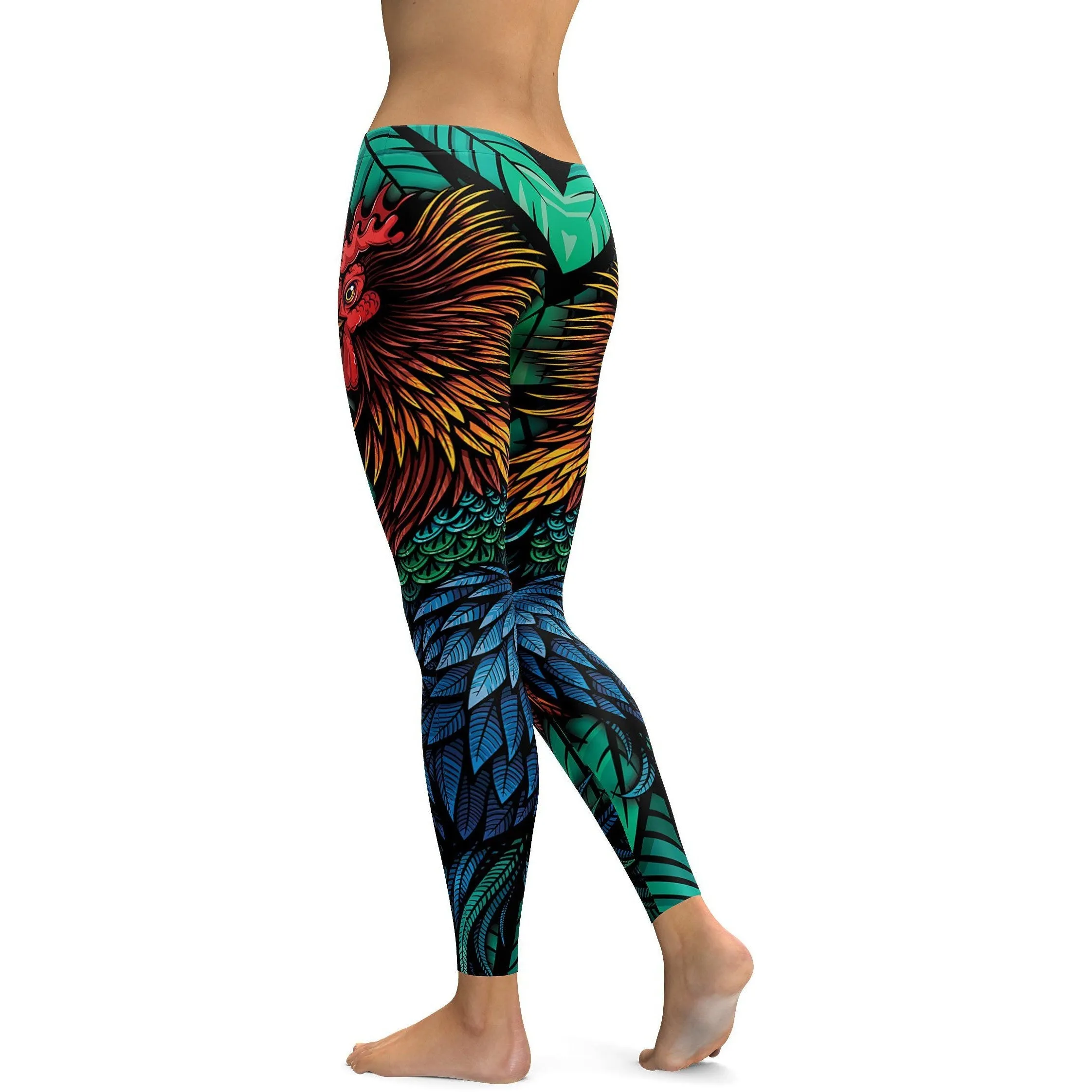 Colorful Rooster Leggings