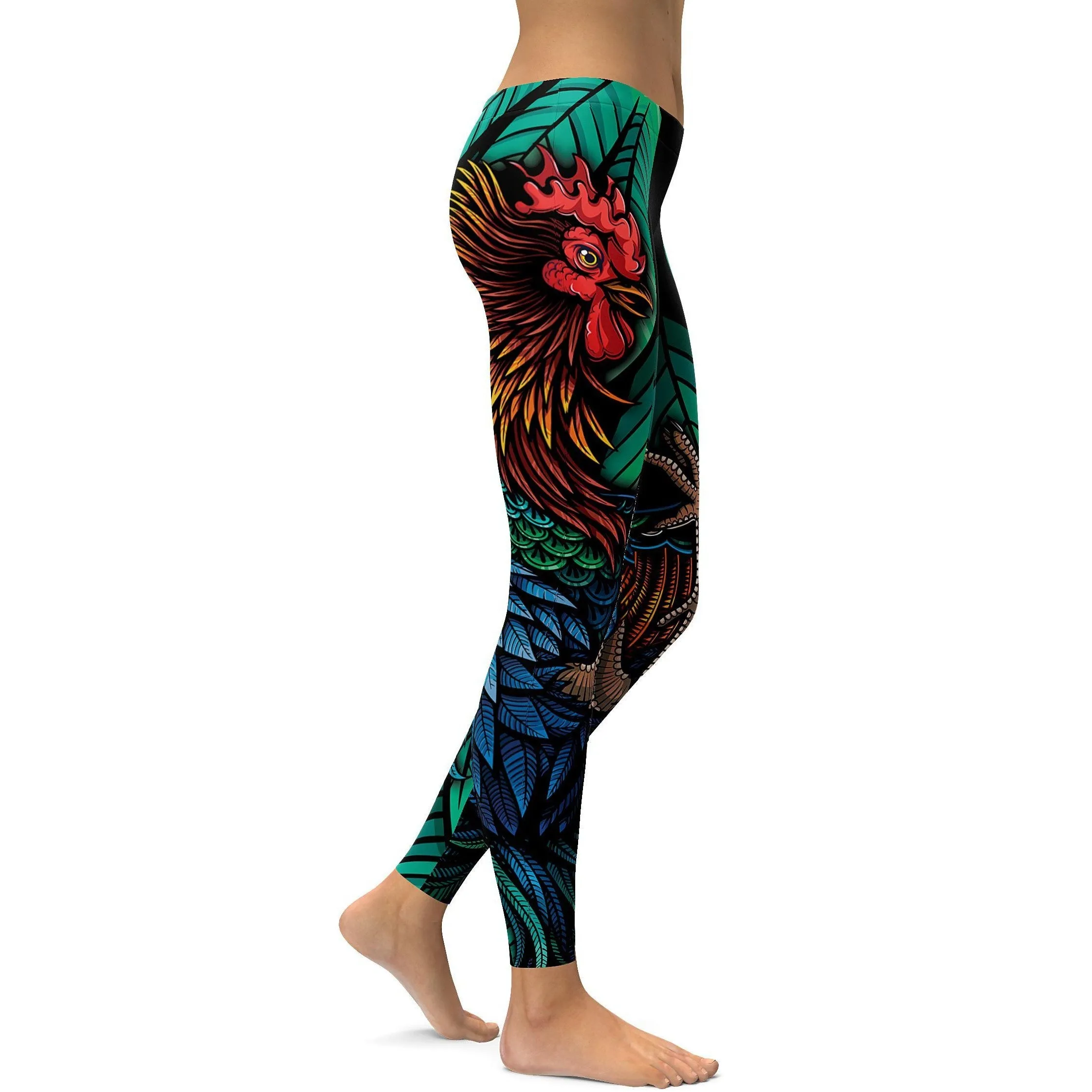 Colorful Rooster Leggings