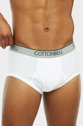 COTTONBELL MEN'S WHITE BAND BRIEFS (TUB301C_WHITE)