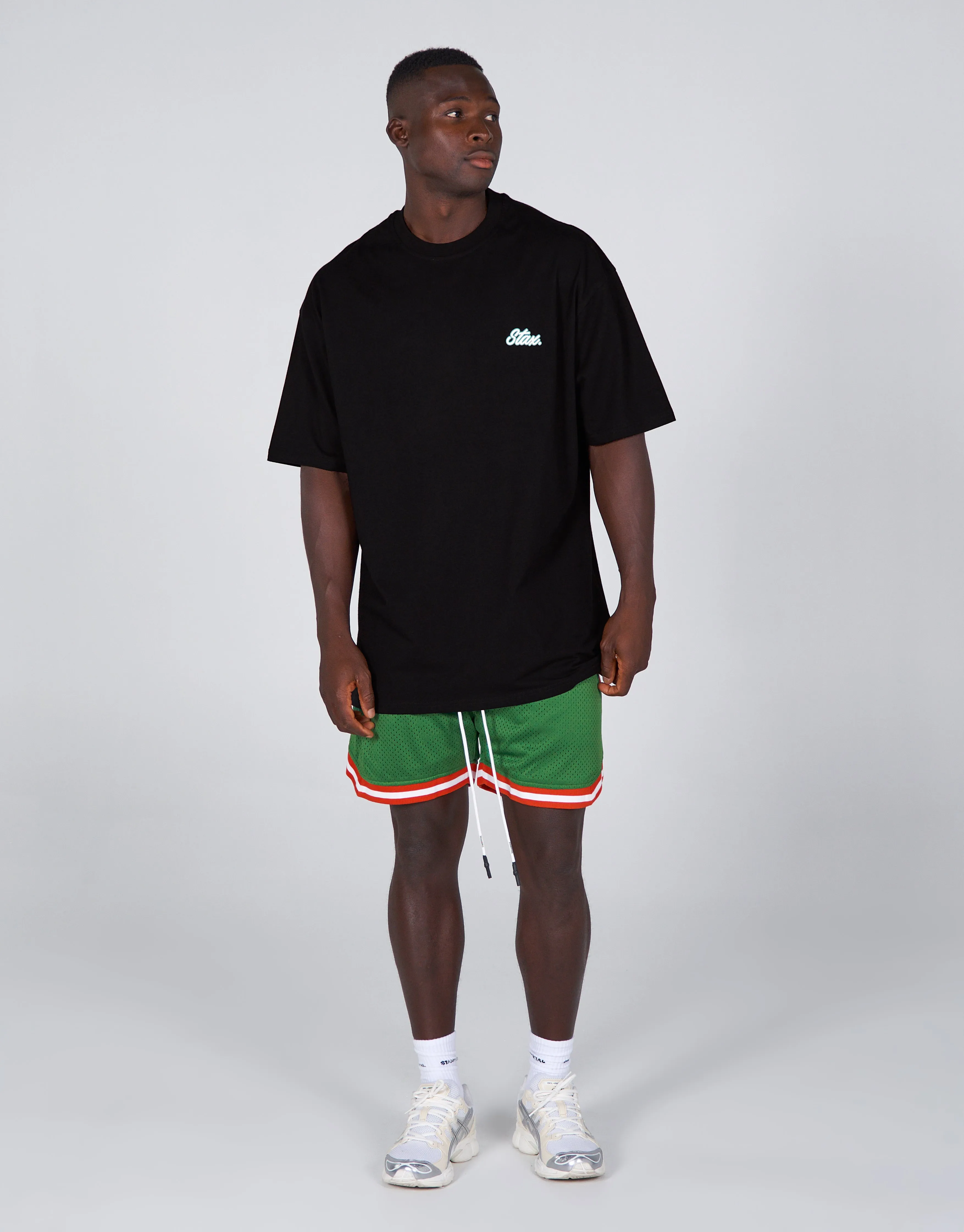 Court Drip Basketball Tee - Black & Green