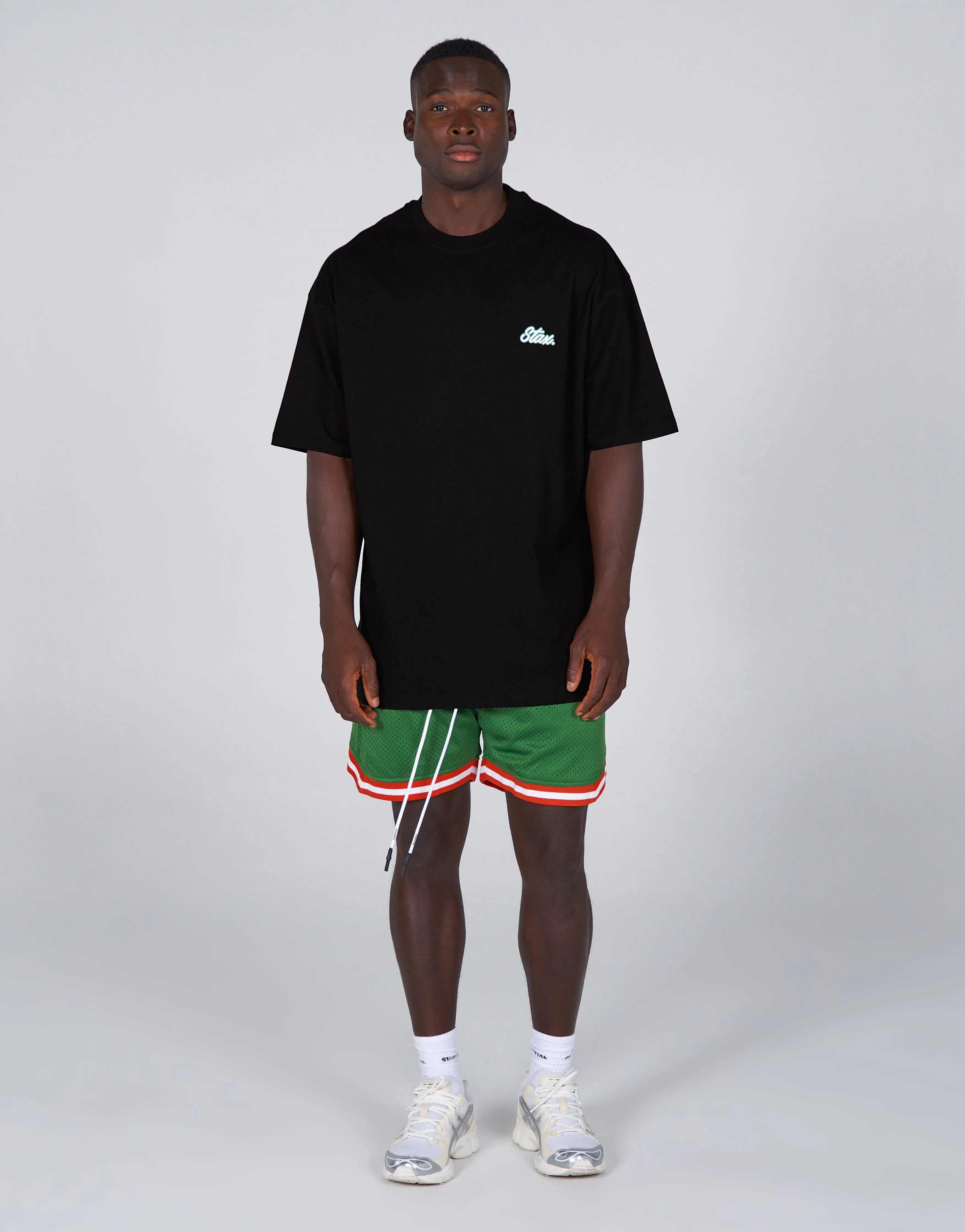 Court Drip Basketball Tee - Black & Green