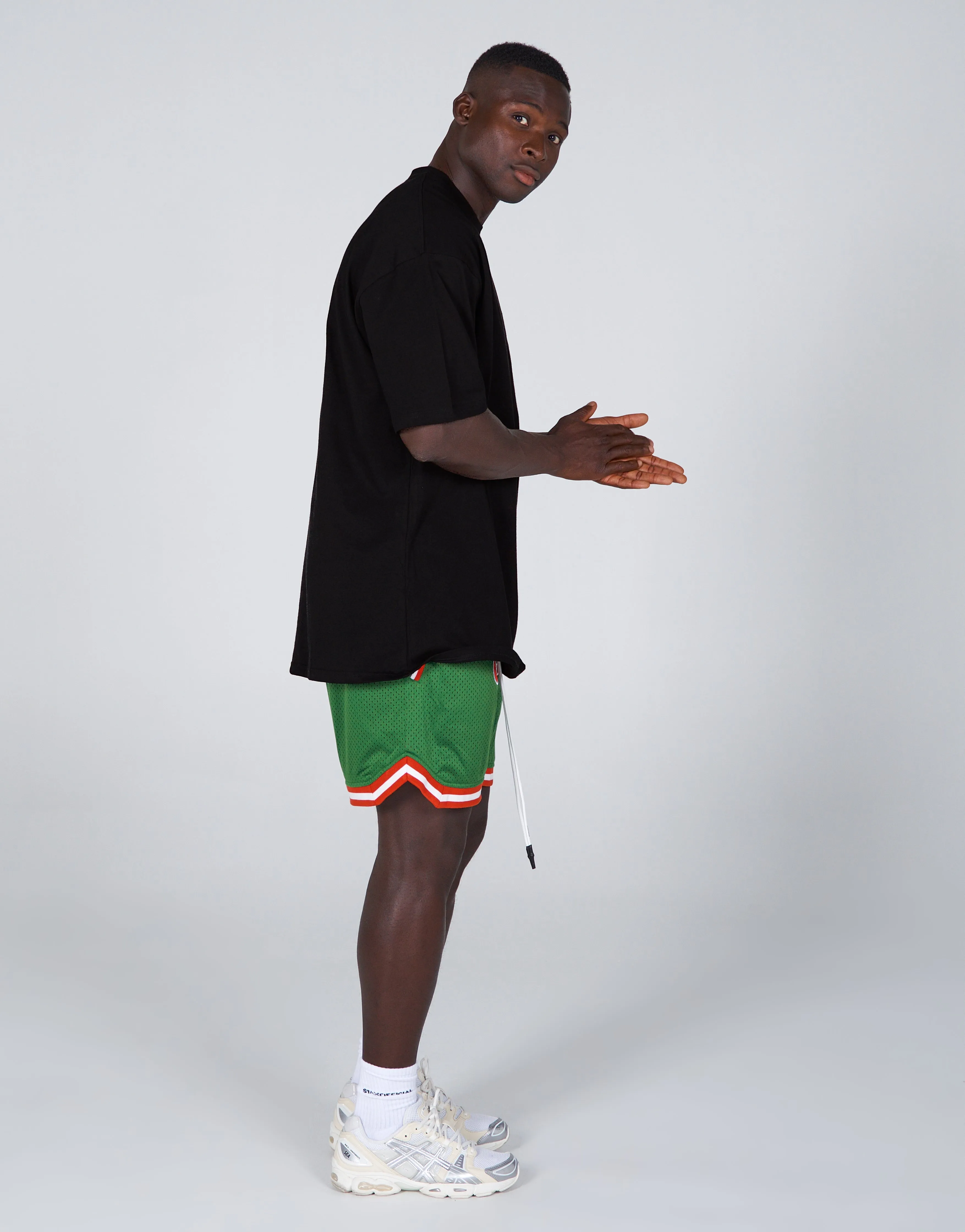 Court Drip Basketball Tee - Black & Green