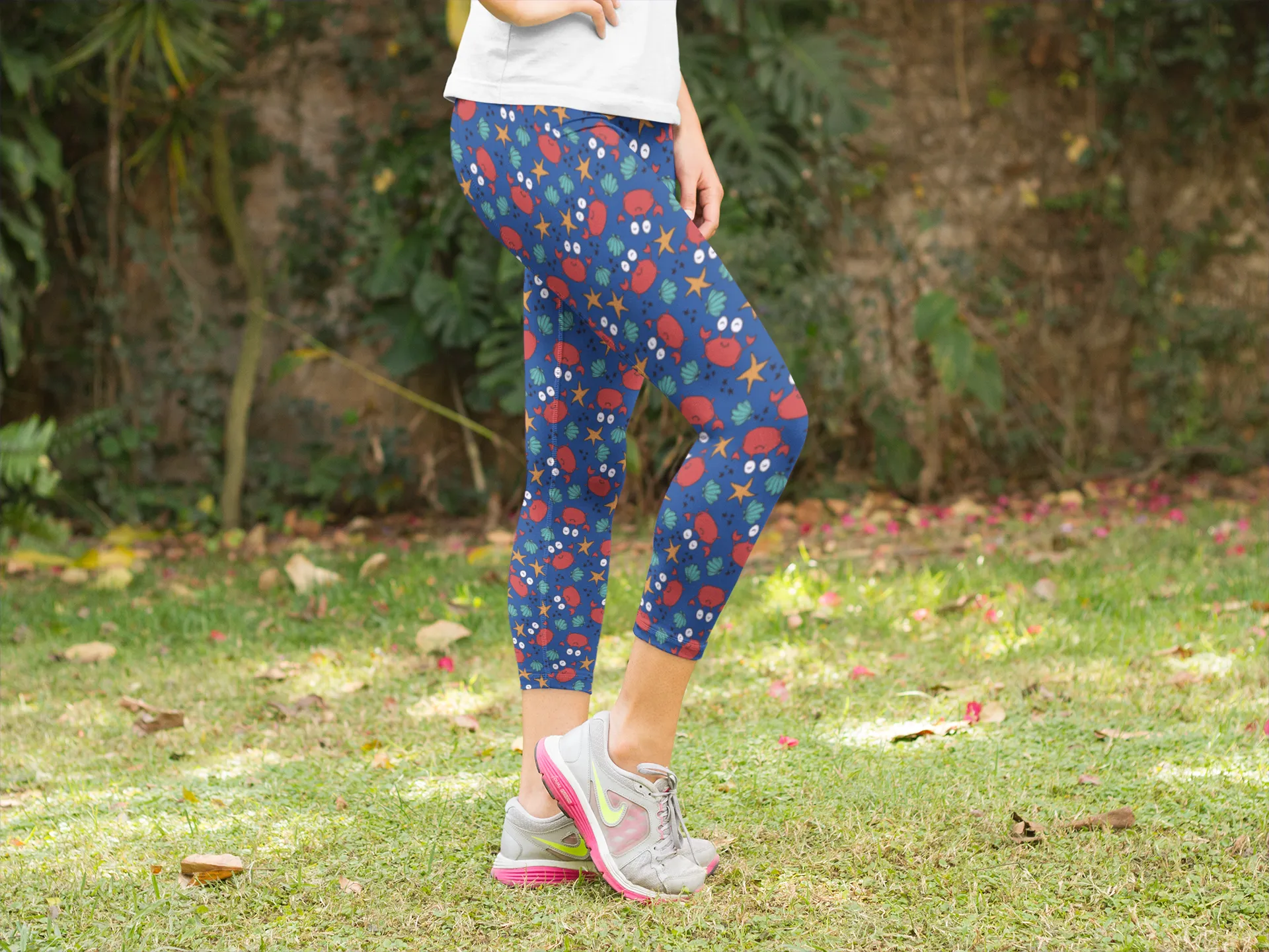 Crabby Summer Full-Length OR Capri - High-quality Handcrafted Vibrant Leggings