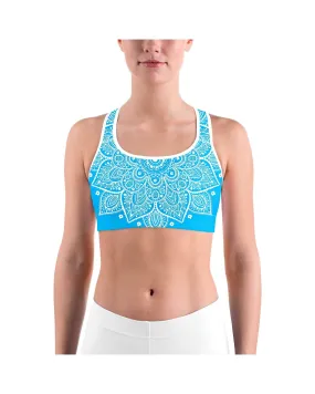 Cyan Blue Mandala Sports bra