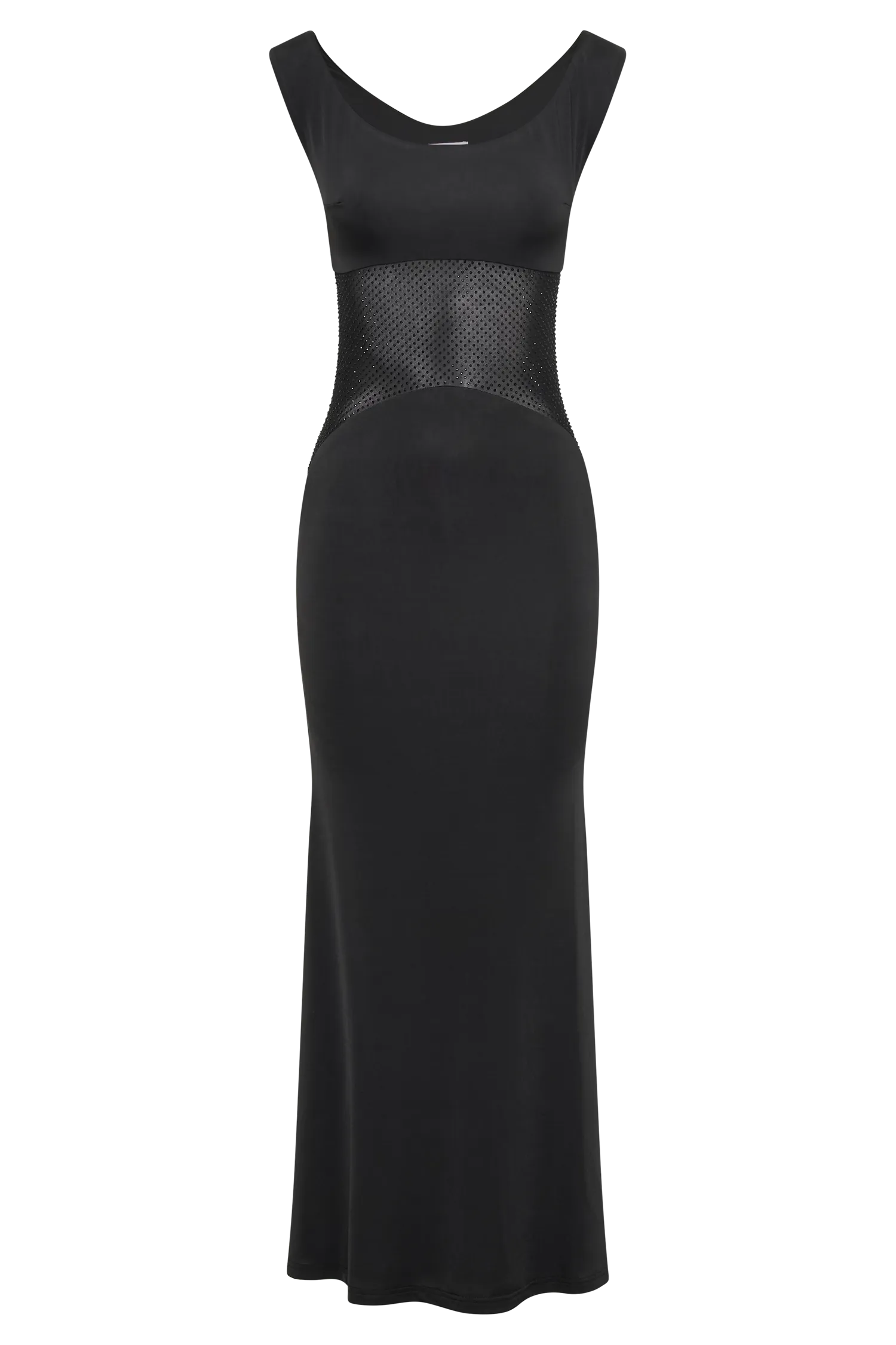 Black Maxi Dress with Diamante Embellishments by Desmond Slinky