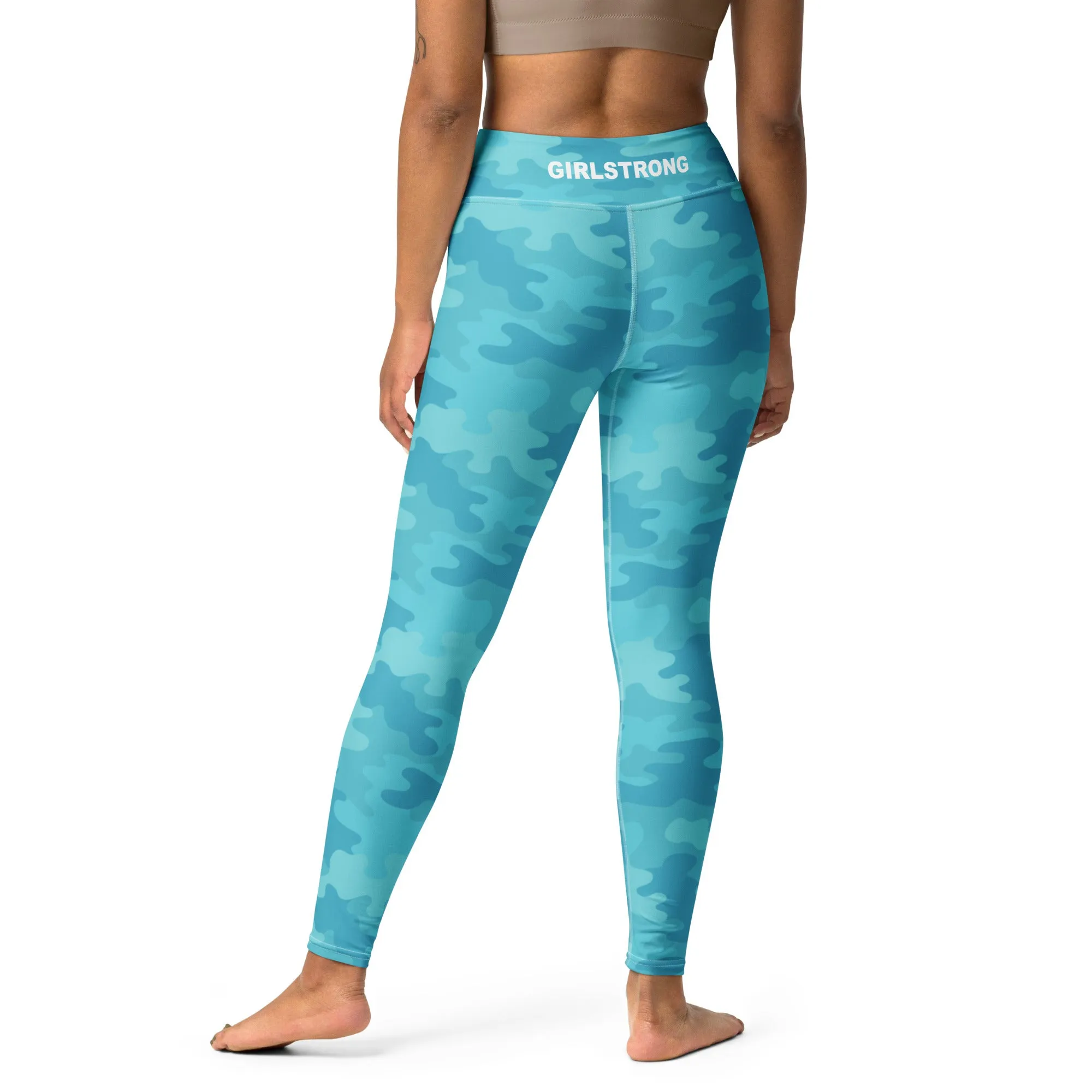 ELEVATED ESSENTIALS, BOOTY BOOSTING HIGH WAISTBAND LEGGING TURQUOISE CAMO