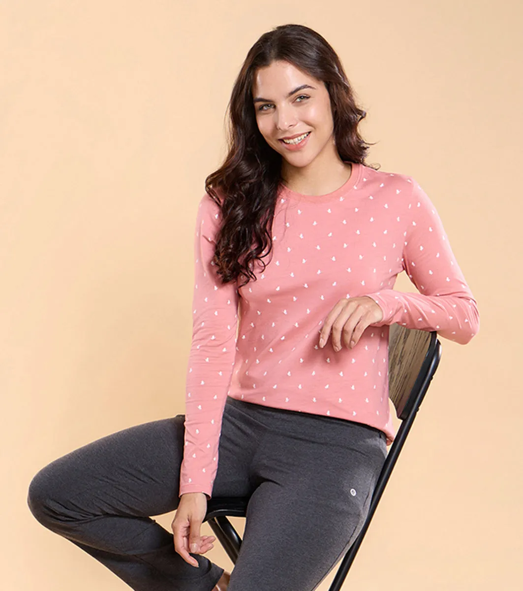 Enamor E257 Essentials Cotton Long Sleeve Crew Tee