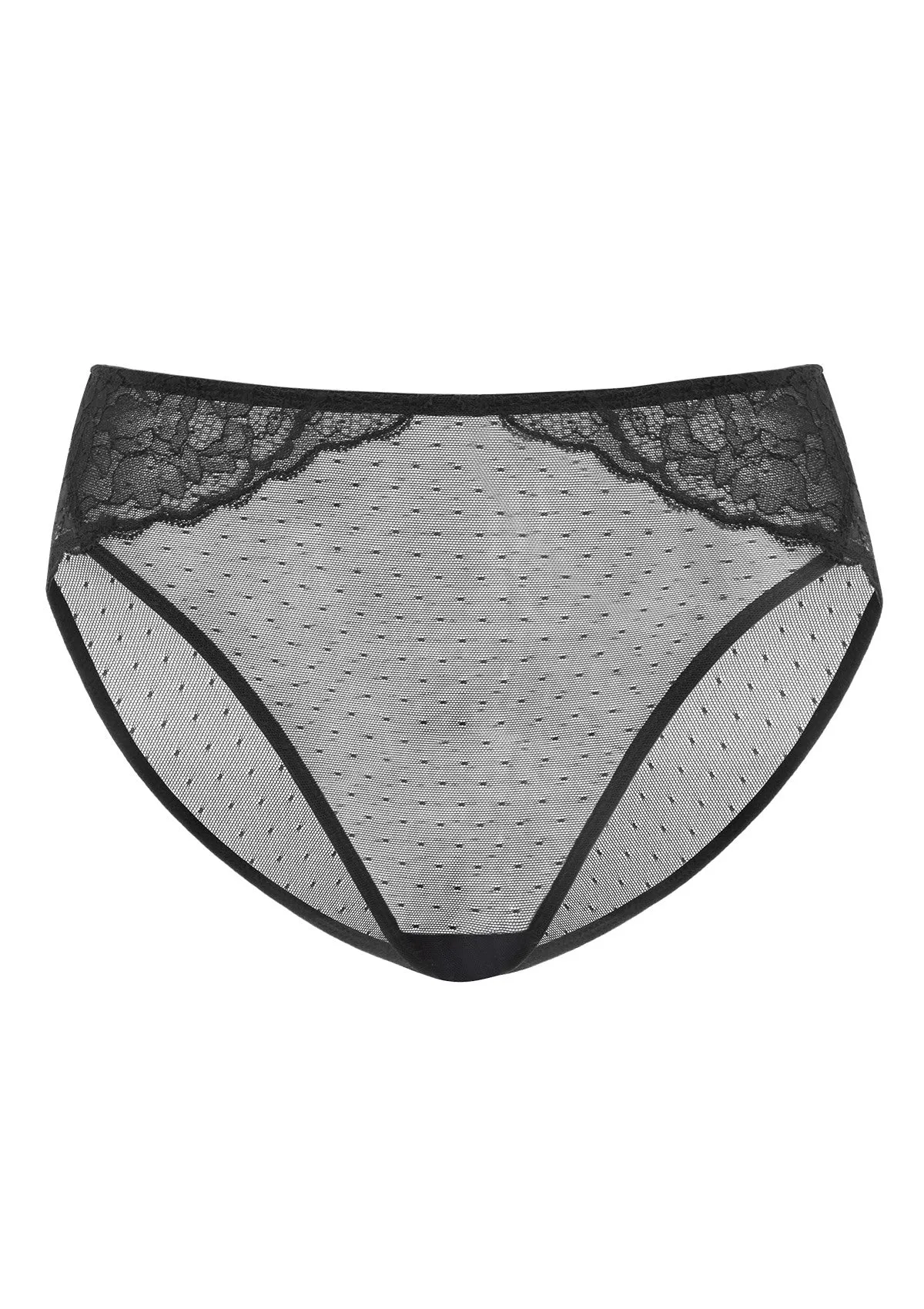 Enchante High-Rise Black Lace Brief Underwear