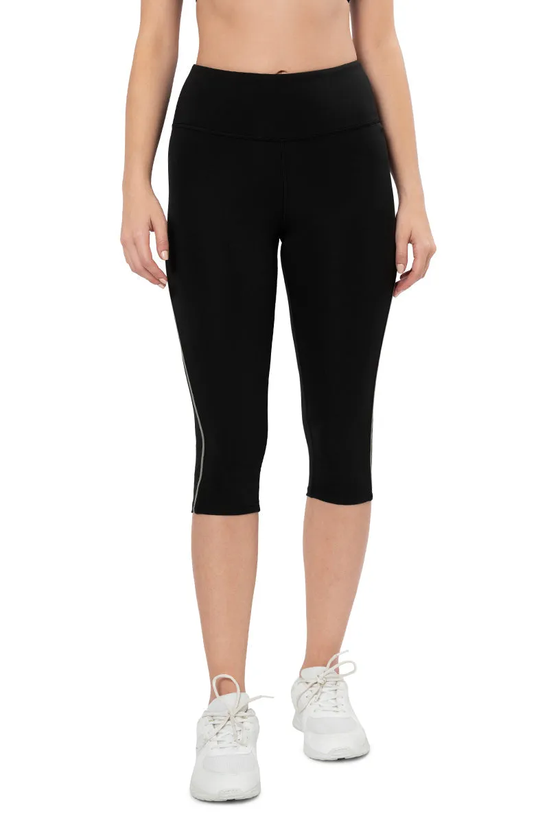 Energize High Rise Active Capri - Jet Black