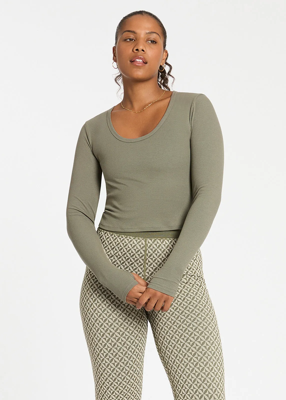 Essential Ribbed Crop Long Sleeve