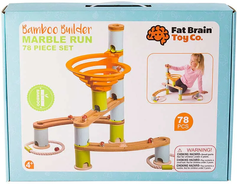 Fat Brain Bamboo Marble Run 78pc Set