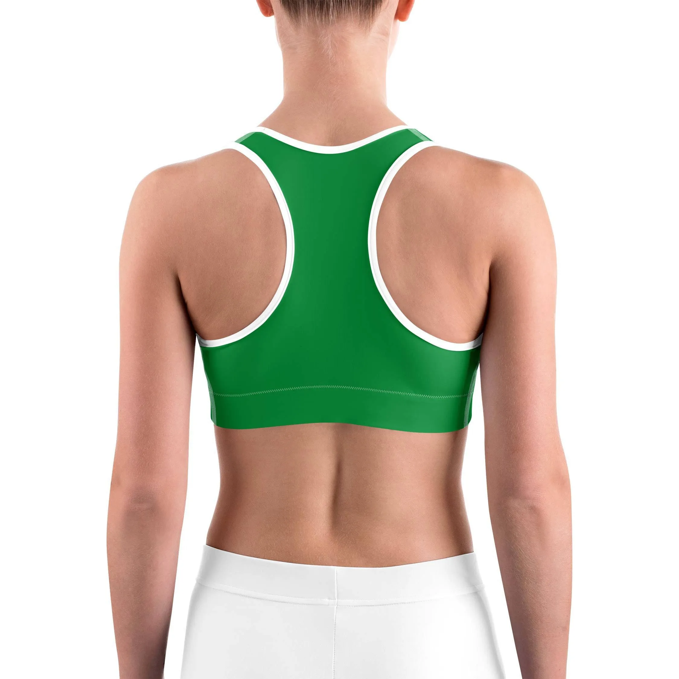 Faux Carbon Jamaican Flag Sports bra