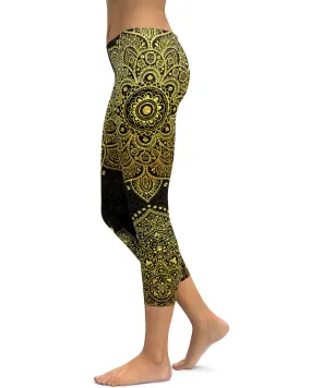 Faux Golden Mandala Capris