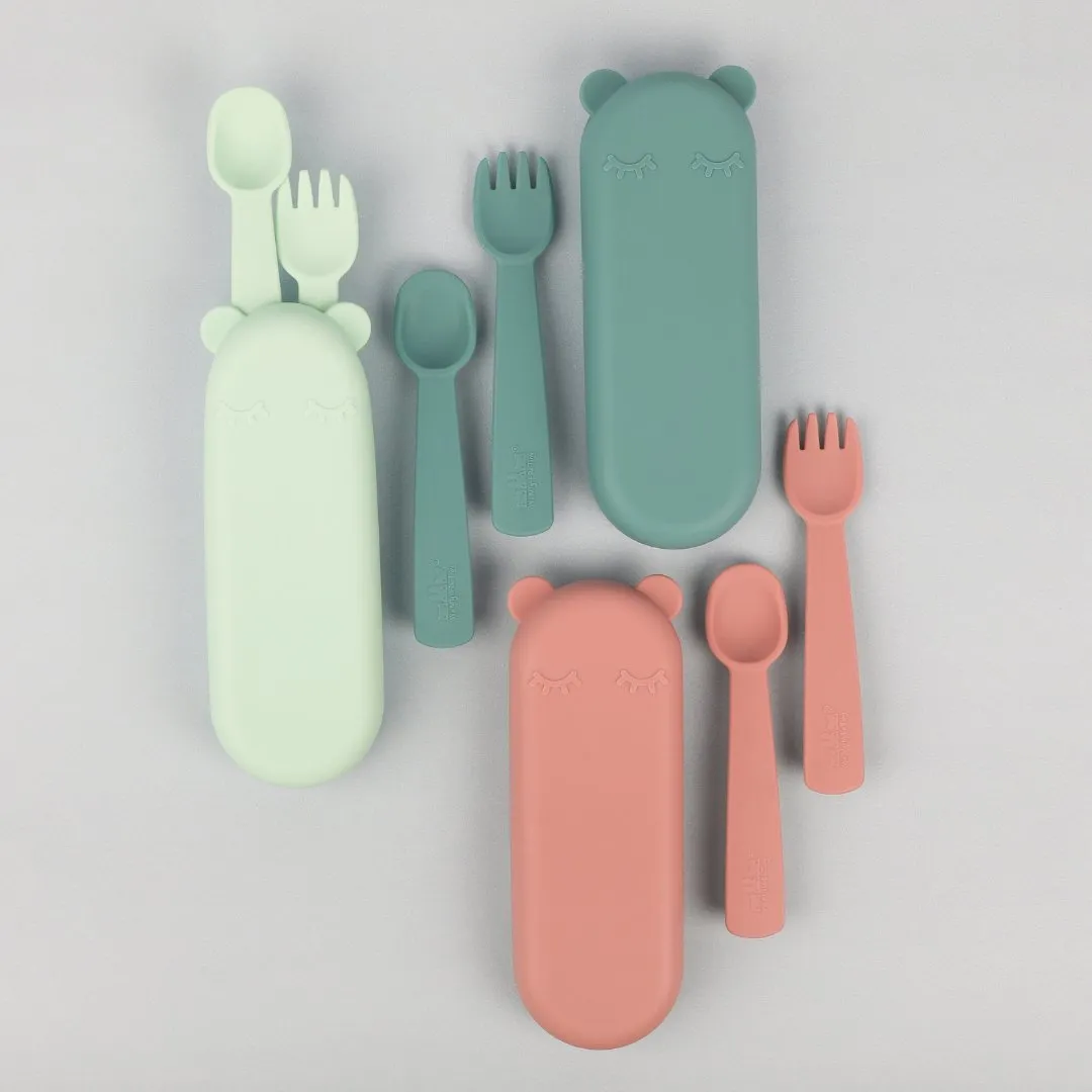 Feedie® Fork & Spoon Set - Mint