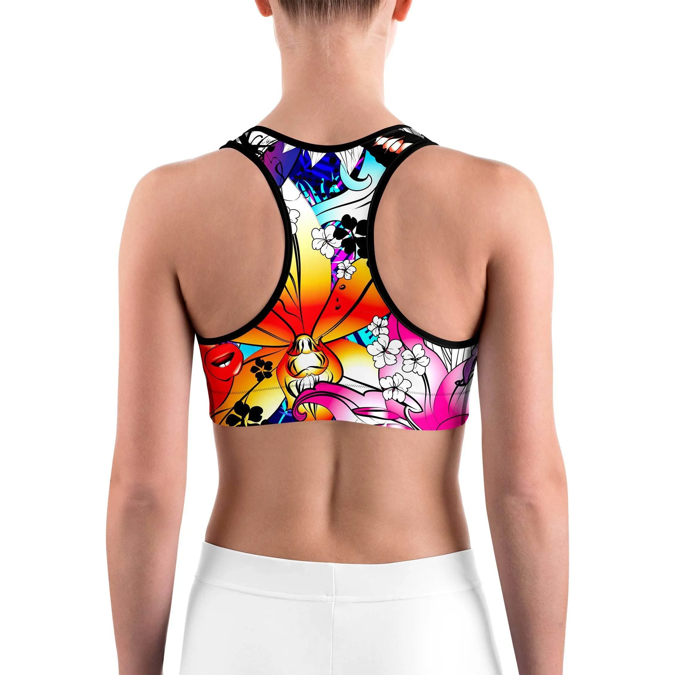 Flowers and Tats Rave Sports bra