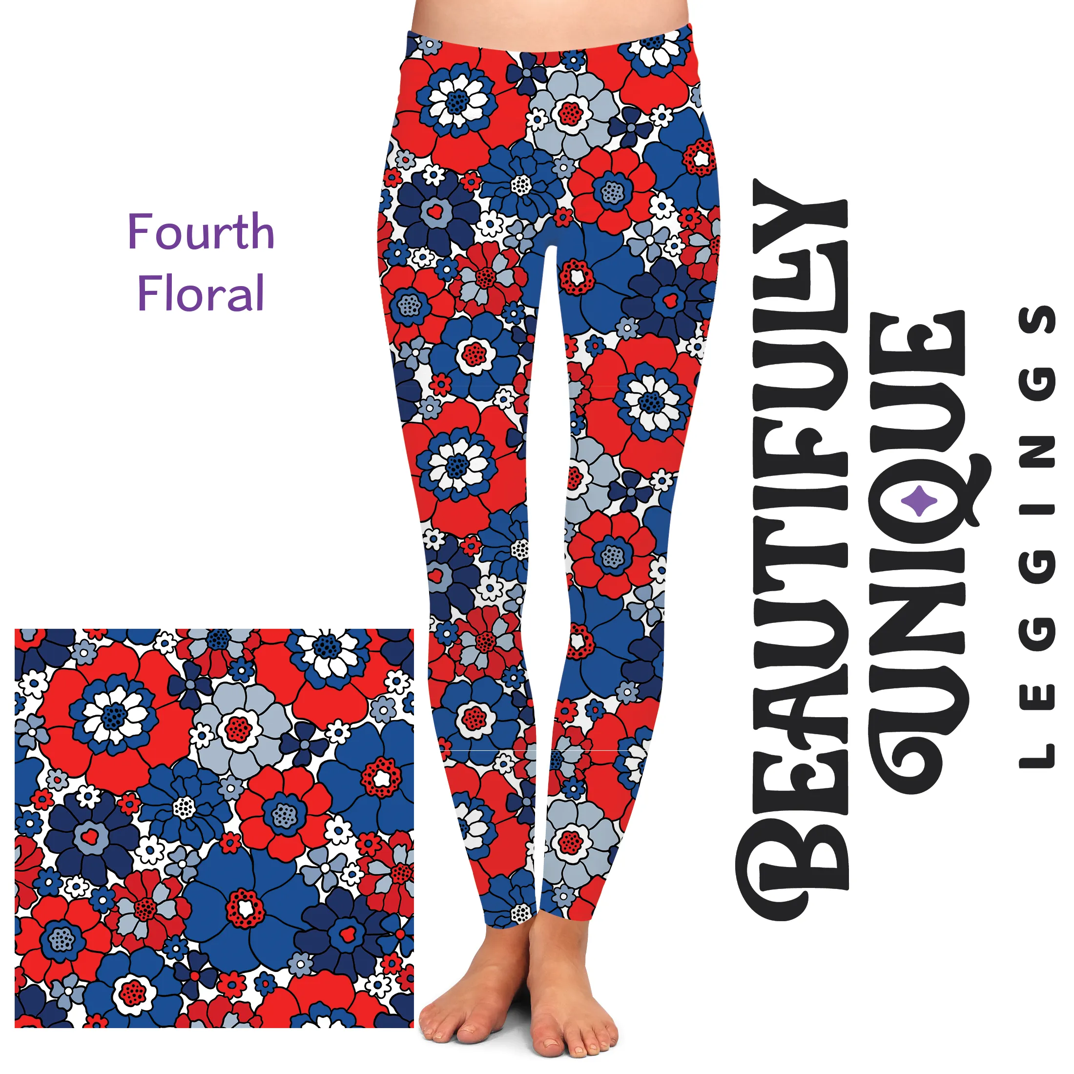 Fourth Floral - High-quality Handcrafted Vibrant Leggings