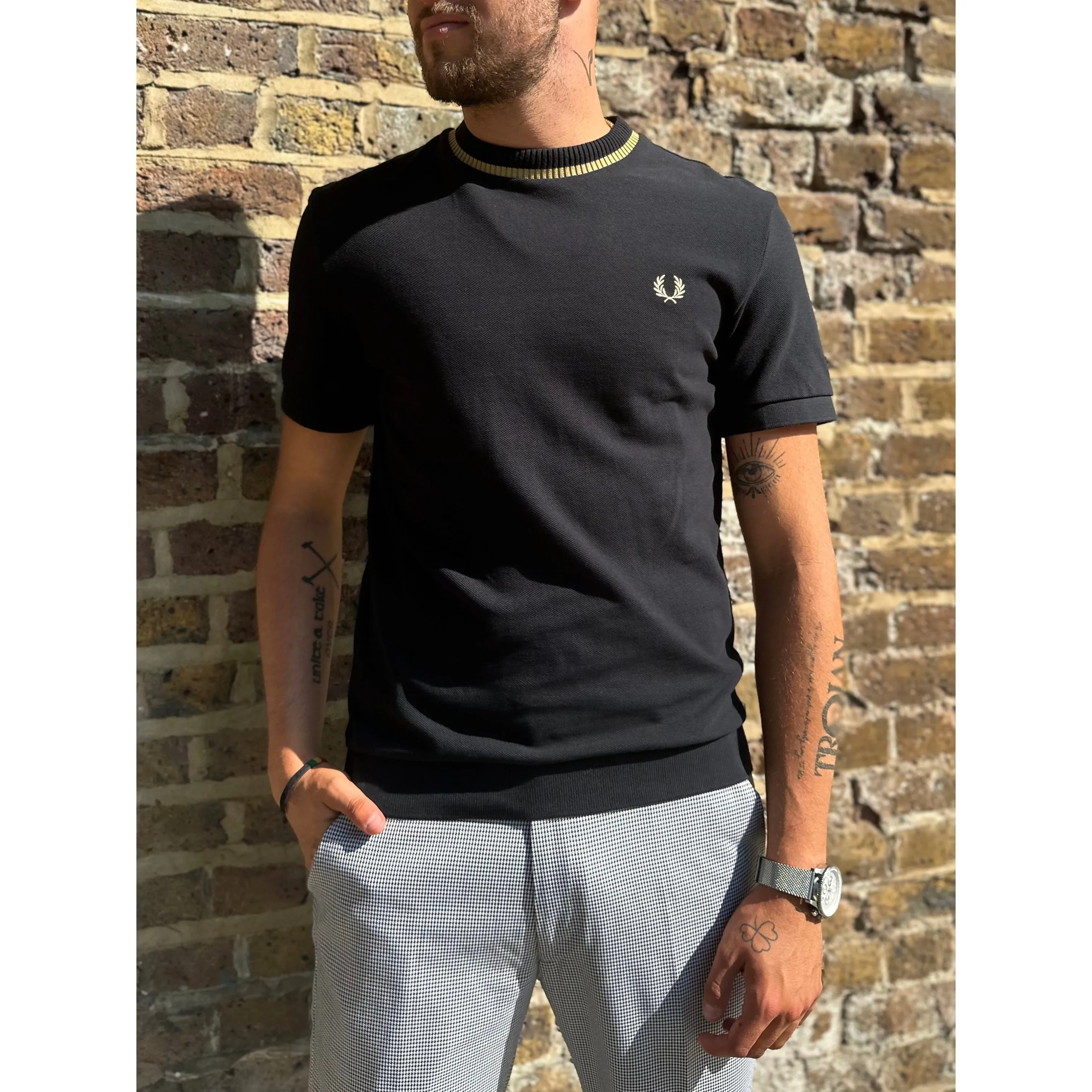 Fred Perry - M7 Crewneck Pique Black - T-Shirt