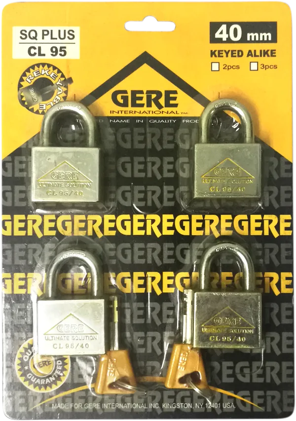 Gere Padlock Key Alike 4pcs Set 40mm