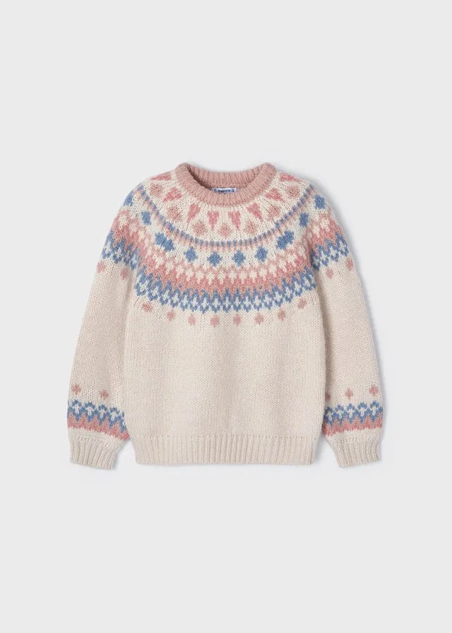 Girls Knitted Jacquard Sweater | Mayoral