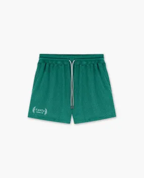 GIRLS MESH TRAINING SHORTS - RACING GREEN