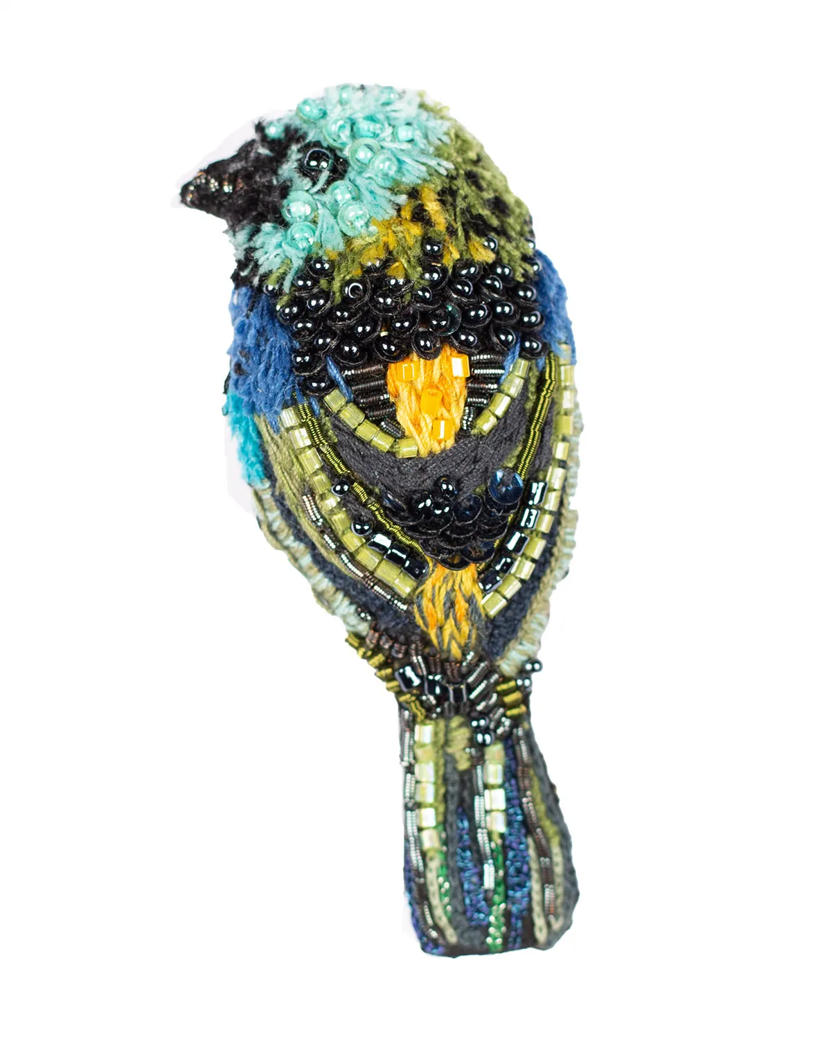 green headed tanager brooch