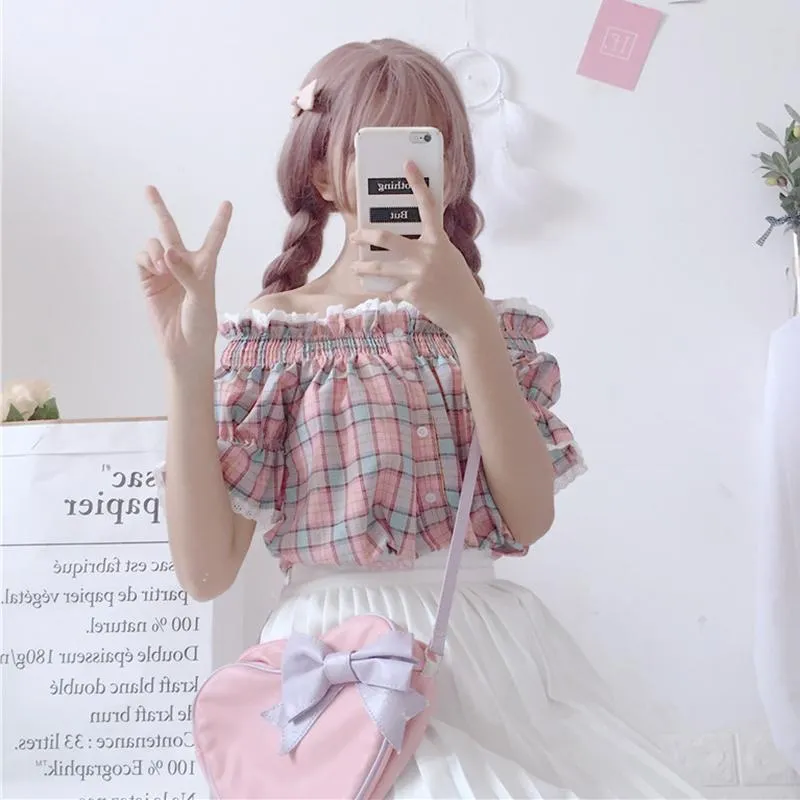 Harajuku Lace Ruffles Short Sleeved Shirt