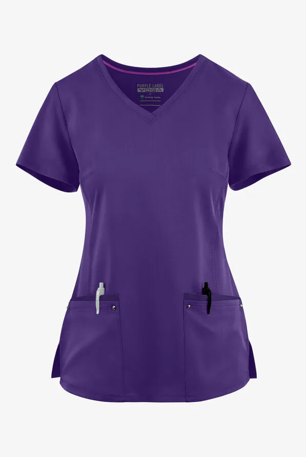 HH Purple Label Women's Juliet V-Neck Yoga Scrub Top 2245