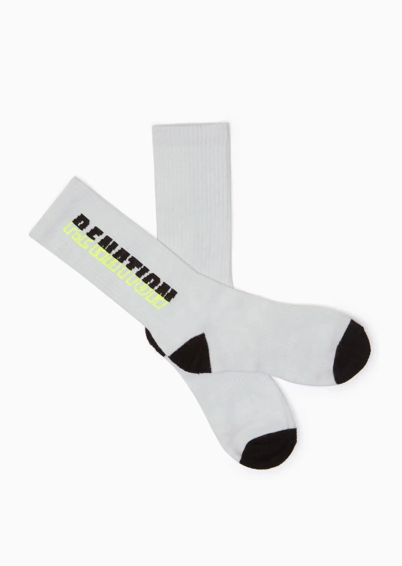 HIGH INTENSITY CREW SOCK IN WHITE/BLACK