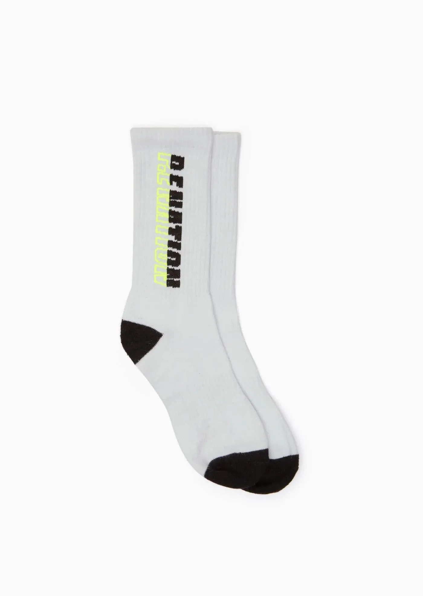 HIGH INTENSITY CREW SOCK IN WHITE/BLACK