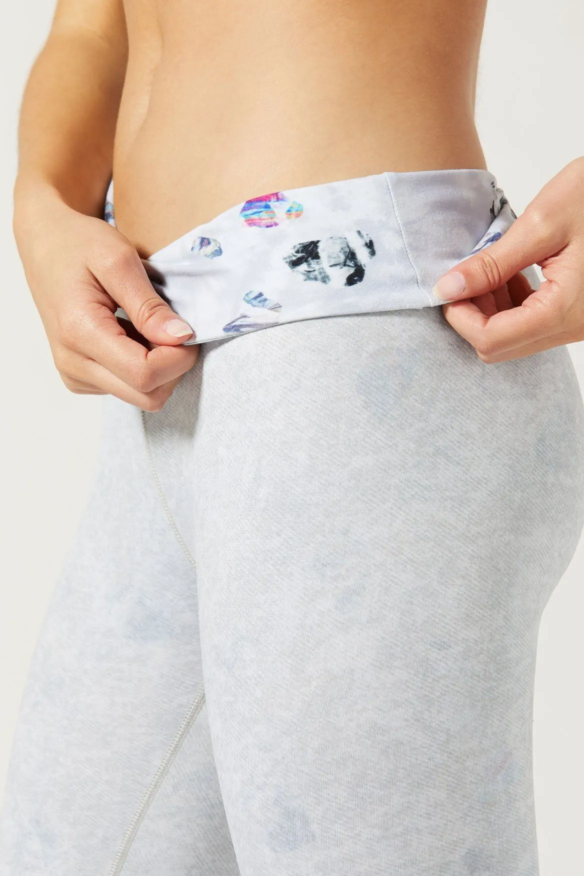 High Waist Reversible Legging Asteroids Silver