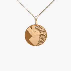 Huia Disc Weave Necklace - Mustard