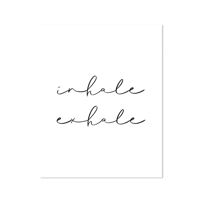 Inhale Exhale Minimalist Inspirational Meditation Poster Wall Art Fine Art Canvas Prints For Yoga Studio Pictures For Modern Home Decor