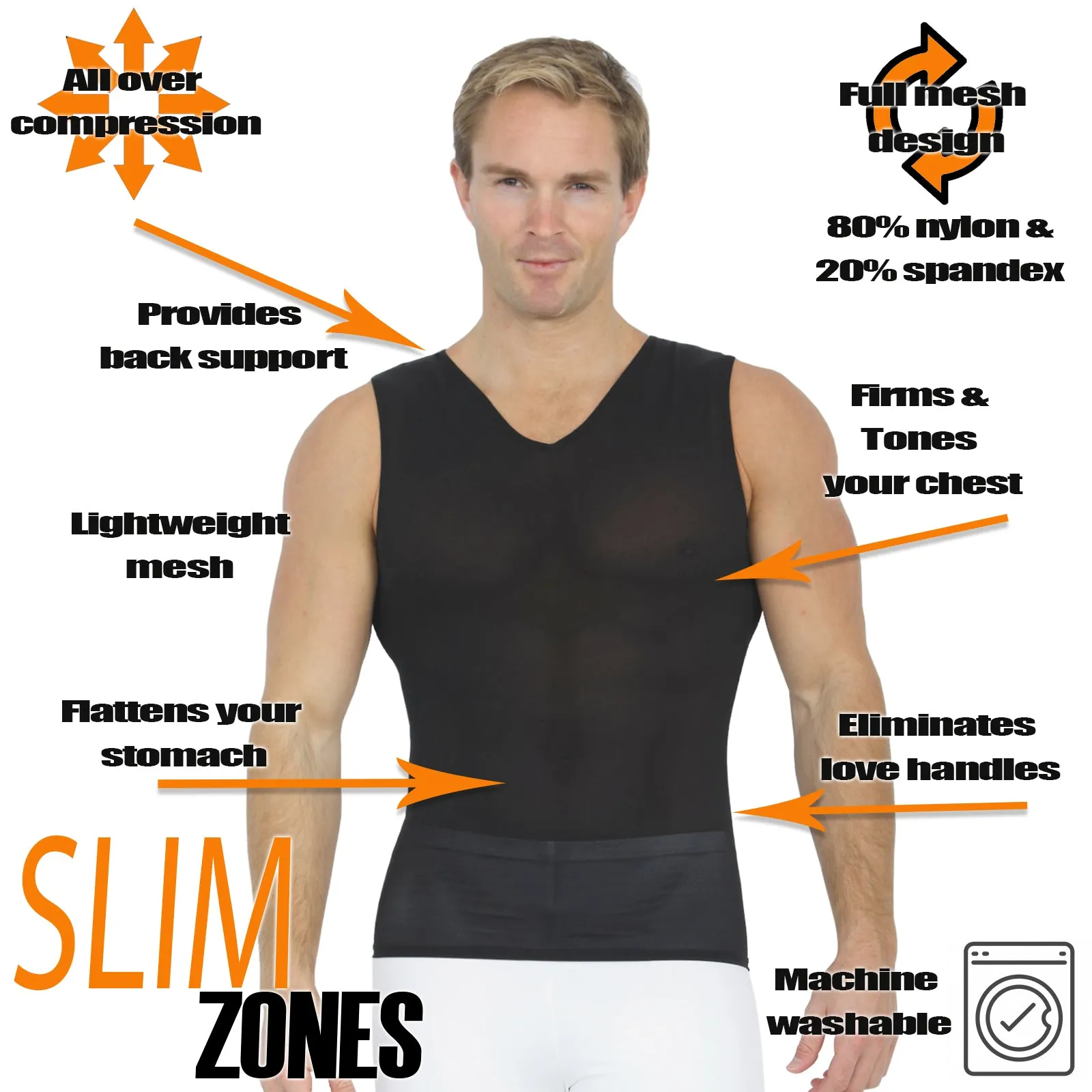 Insta Slim Power Mesh Compression Sleeveless Shirt 180VS00N1