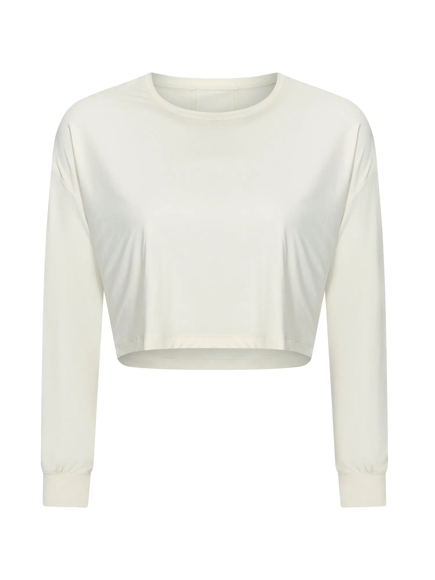 Jacquard Outdoor Sports Long-Sleeve Crop Top