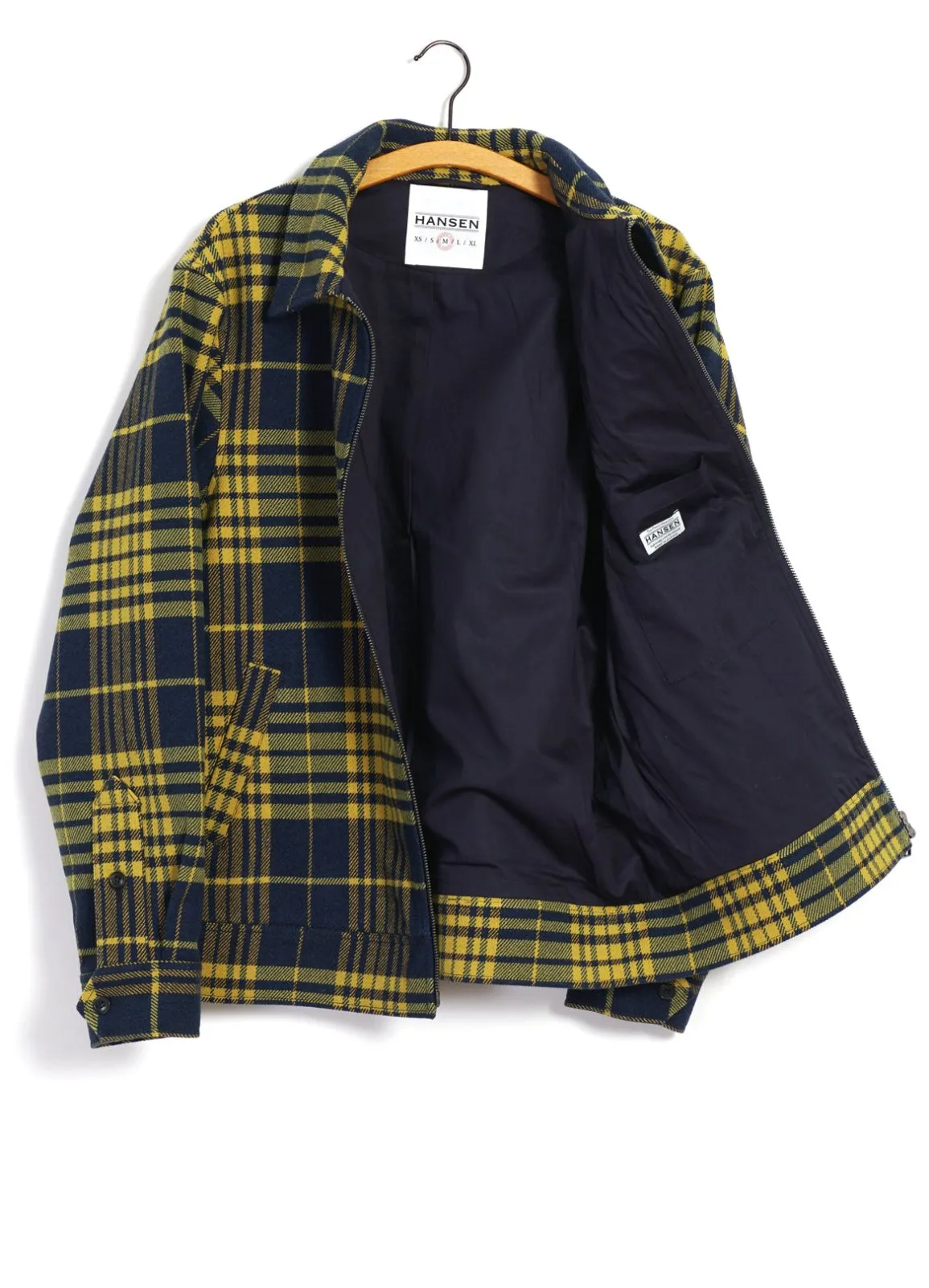 JARLE | Casual Zipper Jacket | Yellow Check