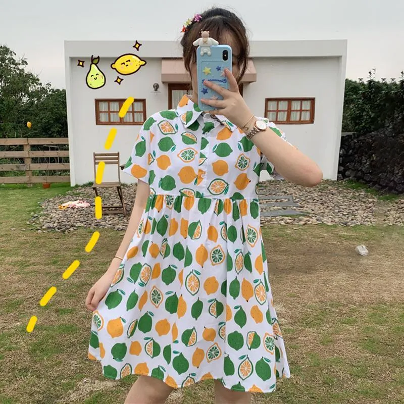 Kawaii Fruit Printed Short Sleeved Dress