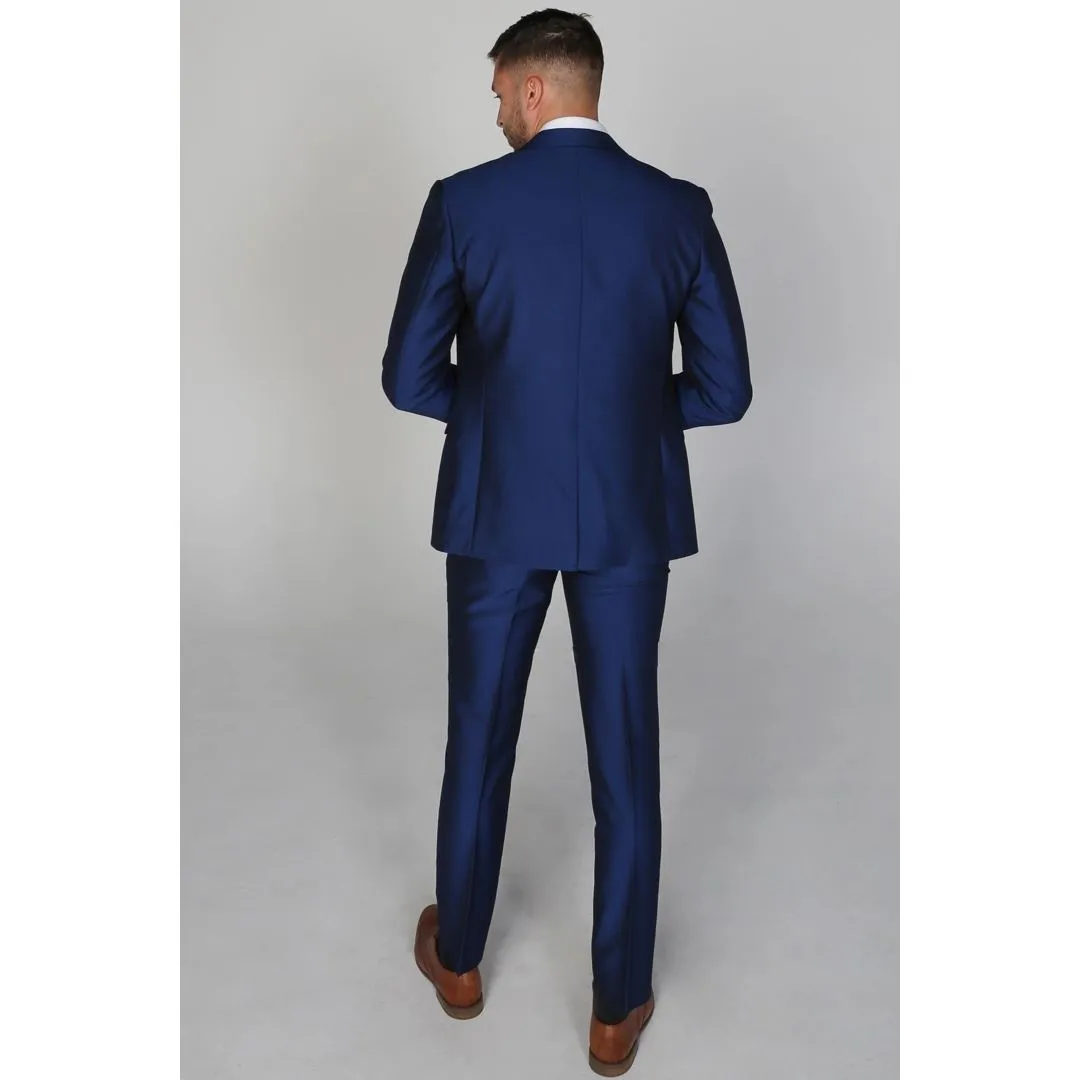 Kingsley - Men's Plain Blue Trouser Wedding Prom