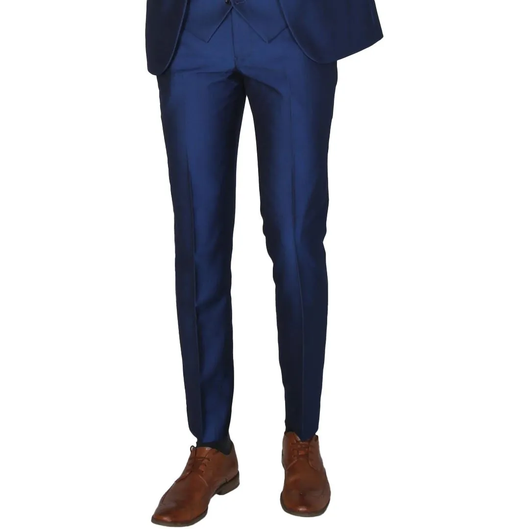 Kingsley - Men's Plain Blue Trouser Wedding Prom