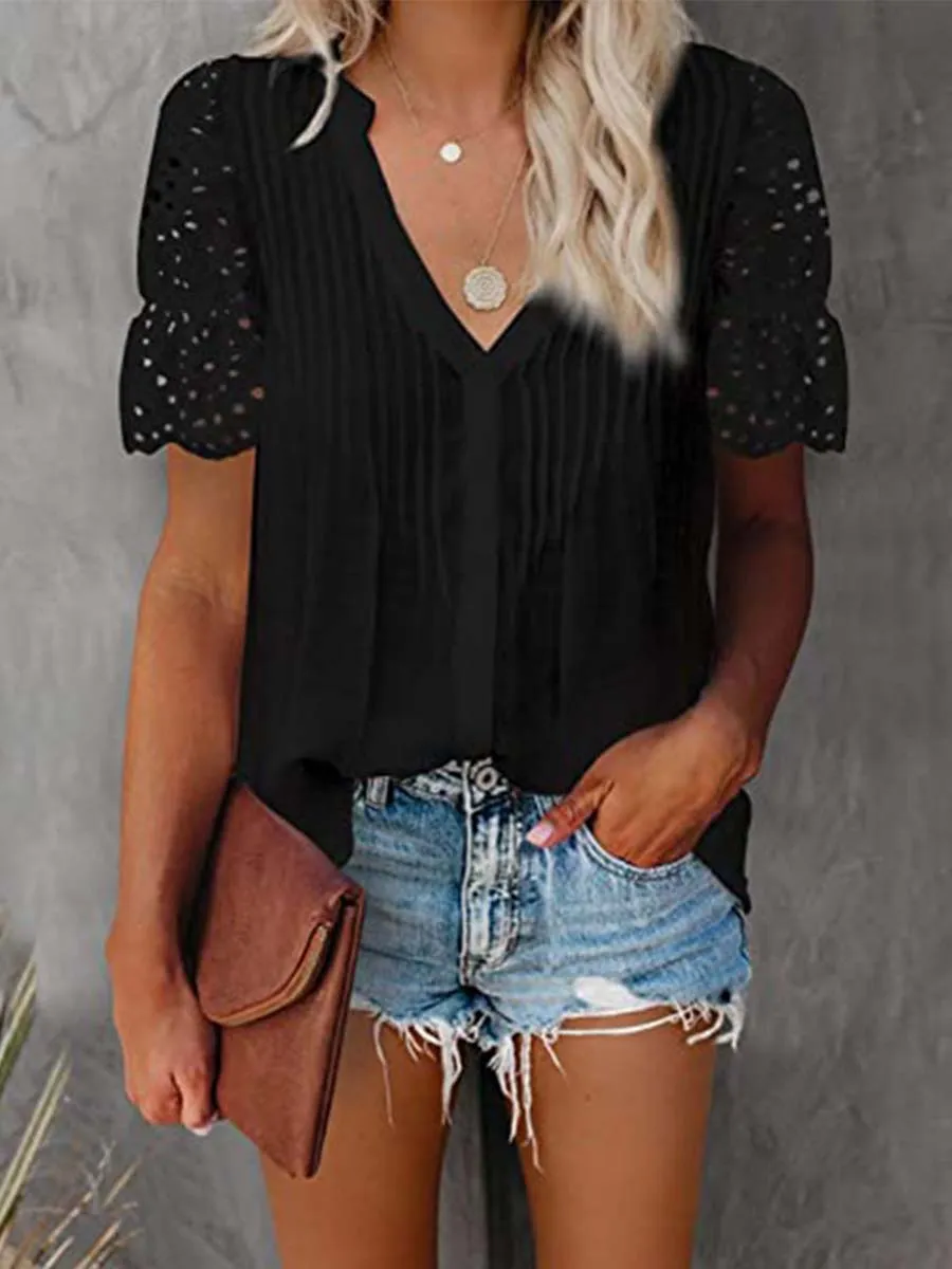 Lace Short-sleeved Top