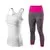 Ladies Sports Running Cropped Top 3/4 Leggings Yoga Gym Training Set